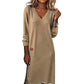Robe mi-longue à col V flatteuse
