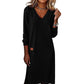 Robe mi-longue à col V flatteuse