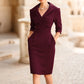 Robe fourreau élégante à col revers avec poches