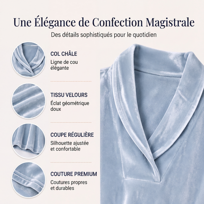 Haut élégant en velours à col V pour femme
