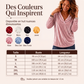 Haut élégant en velours à col V pour femme