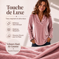 Haut élégant en velours à col V pour femme