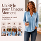 Haut élégant en velours à col V pour femme