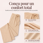 Pantalon droit taille haute avec cordon de serrage pour femme
