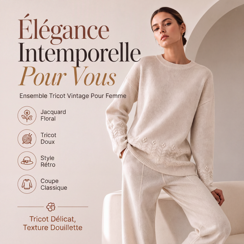 Pull en maille torsadée à col rond pour femme