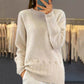 Pull en maille torsadée à col rond pour femme