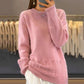 Pull en maille torsadée à col rond pour femme