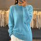 Pull en maille torsadée à col rond pour femme