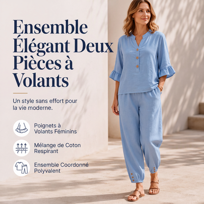 Ensemble deux pièces décontracté pour femme : haut et pantalon
