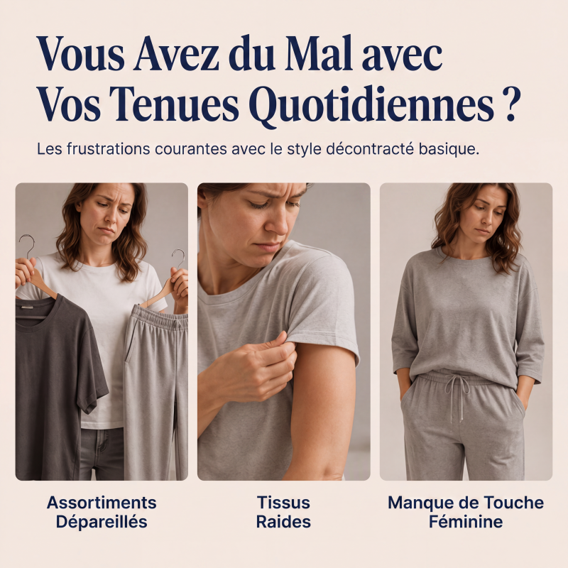 Ensemble deux pièces décontracté pour femme : haut et pantalon
