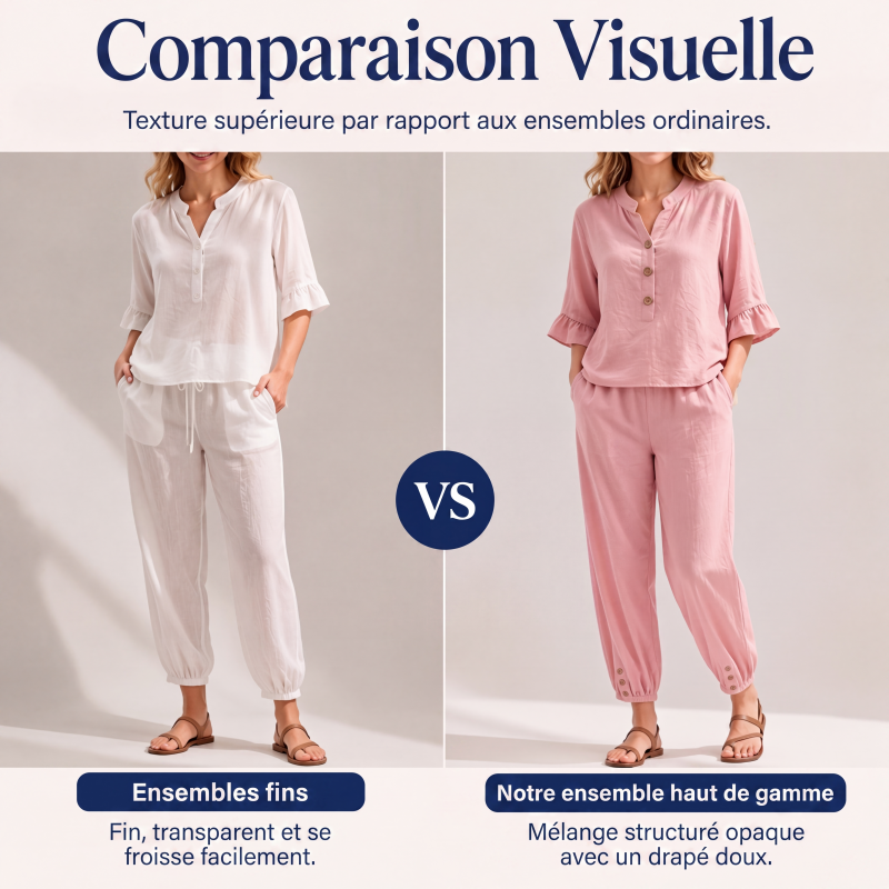 Ensemble deux pièces décontracté pour femme : haut et pantalon