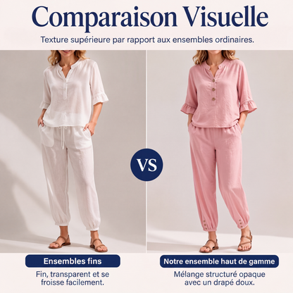 Ensemble deux pièces décontracté pour femme : haut et pantalon