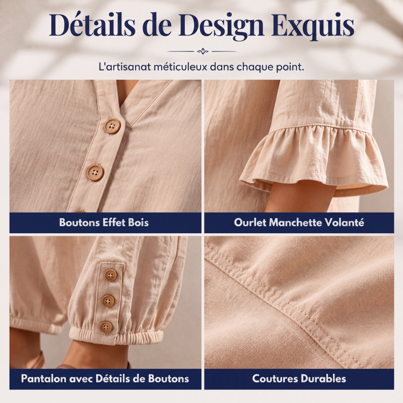 Ensemble deux pièces décontracté pour femme : haut et pantalon