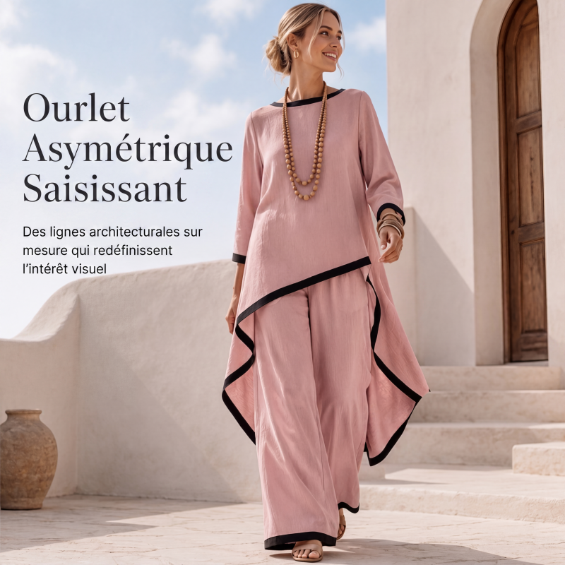 Ensemble tunique décontractée et pantalon large pour femmes