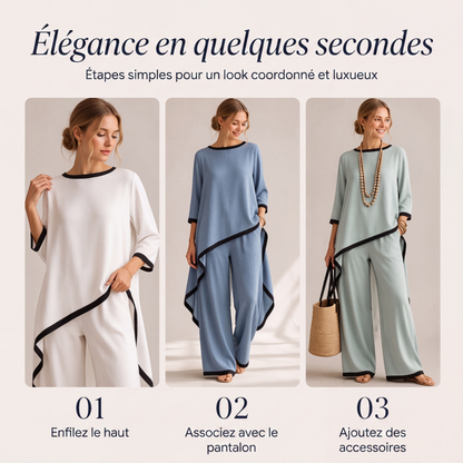Ensemble tunique décontractée et pantalon large pour femmes