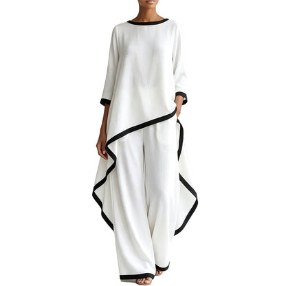 Ensemble tunique décontractée et pantalon large pour femmes