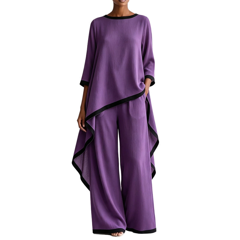 Ensemble tunique décontractée et pantalon large pour femmes