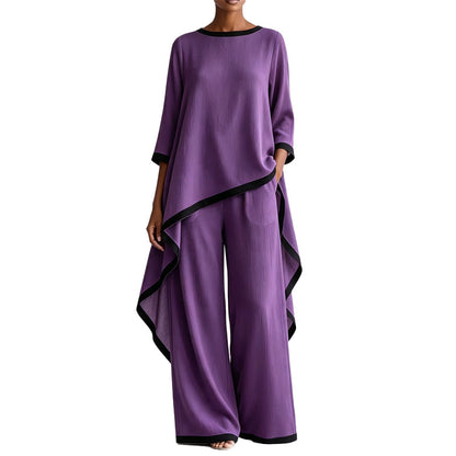 Ensemble tunique décontractée et pantalon large pour femmes