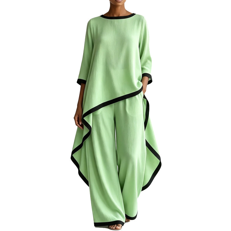 Ensemble tunique décontractée et pantalon large pour femmes