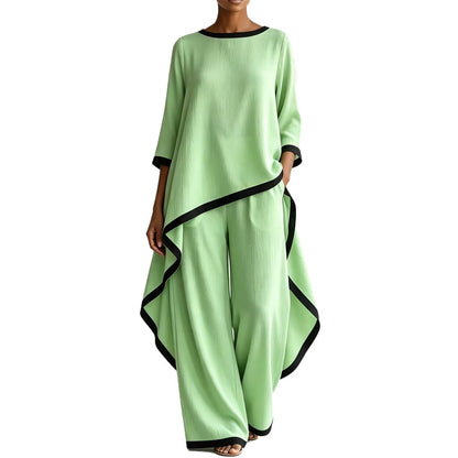 Ensemble tunique décontractée et pantalon large pour femmes
