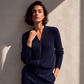 Blouson bomber zippé en maille côtelée pour femme