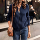 Blouson bomber zippé en maille côtelée pour femme