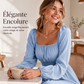Robe évasée à encolure carrée et smocks pour femme