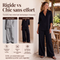 Ensemble chemise décontractée pour femme et pantalon à jambes larges