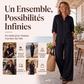 Ensemble chemise décontractée pour femme et pantalon à jambes larges