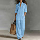 Ensemble chemise décontractée pour femme et pantalon à jambes larges