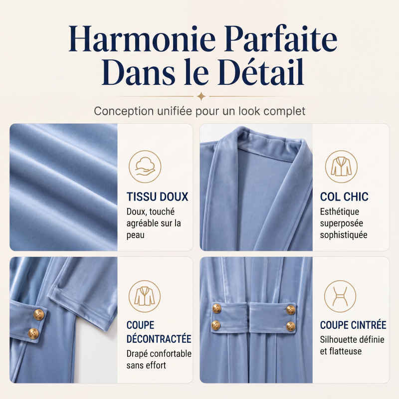 Cardigan en velours double boutonnage pour femme