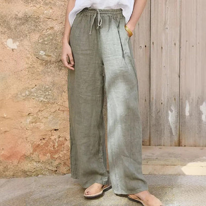 Pantalon décontracté à jambes larges et cordon de serrage pour femme