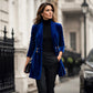 Cardigan en velours double boutonnage pour femme