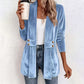 Cardigan en velours double boutonnage pour femme