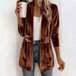 Cardigan en velours double boutonnage pour femme