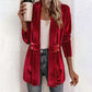 Cardigan en velours double boutonnage pour femme