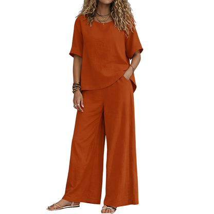 Ensemble top ample et pantalon large pour femme