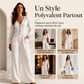 Combinaison à col V pour femme, manches longues