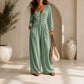 Combinaison à col V pour femme, manches longues
