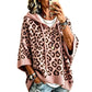 Hoodie en maille à imprimé léopard pour femme