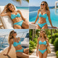 Ensemble de maillot de bain bandeau bikini tressé taille haute pour femme