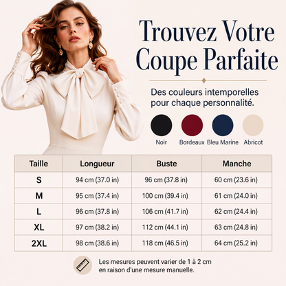 Robe crayon élégante pour femme avec col à nœud papillon