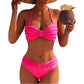 Ensemble de maillot de bain bandeau bikini tressé taille haute pour femme