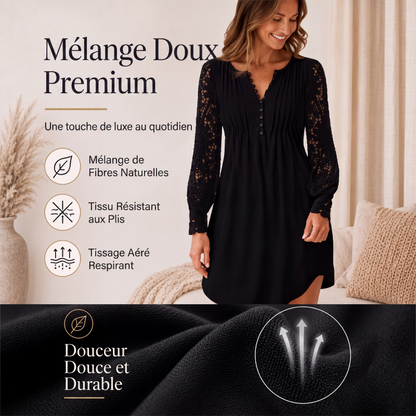Robe femme à manches longues en dentelle