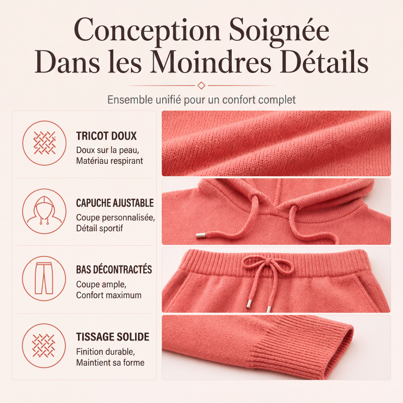 Pull décontracté à capuche avec cordon de serrage pour femme