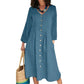 Robe décontractée pour femme à col V avec poches