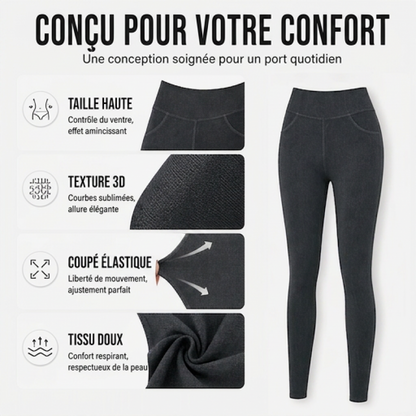 Leggings taille haute pour femme, effet liftant des fesses