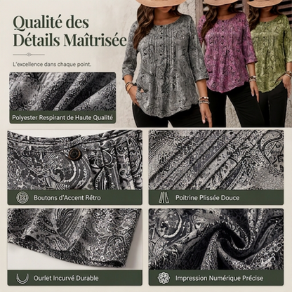 Blouse pour femmes grande taille à motif cachemire