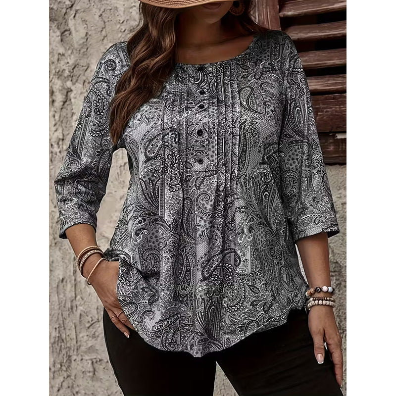 Blouse pour femmes grande taille à motif cachemire