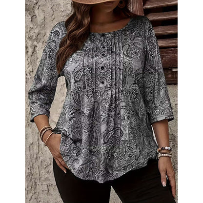 Blouse pour femmes grande taille à motif cachemire